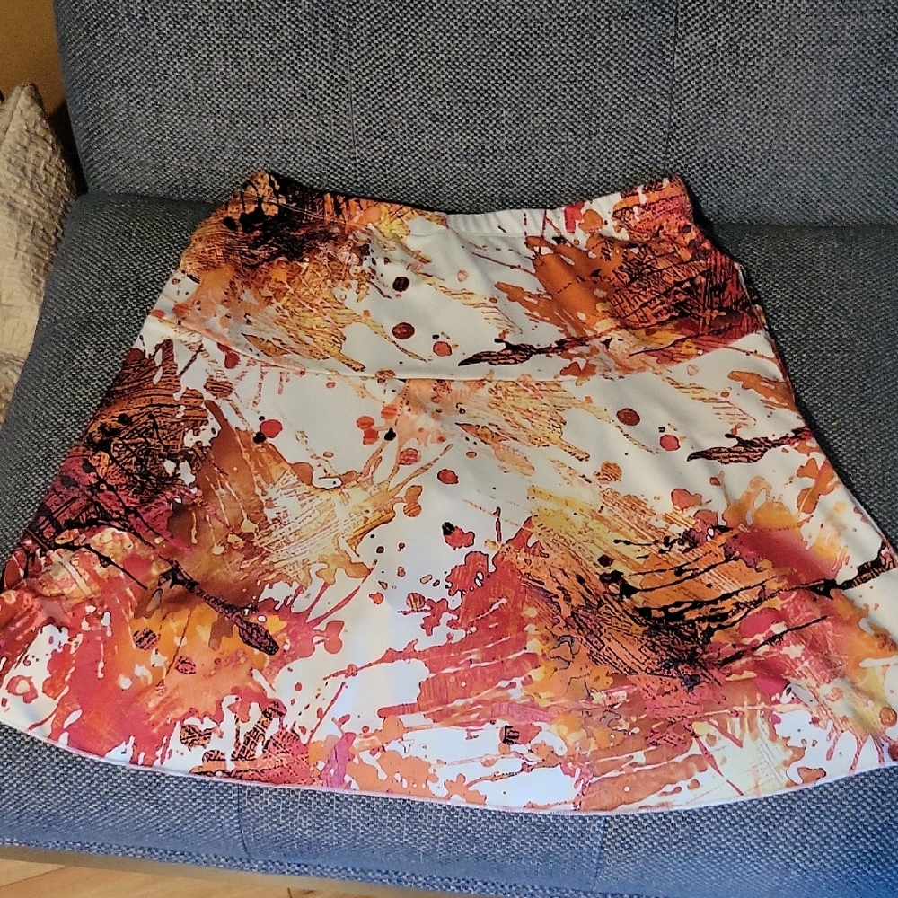 NWOT Abstract Print Women's Skort Vivid Colors